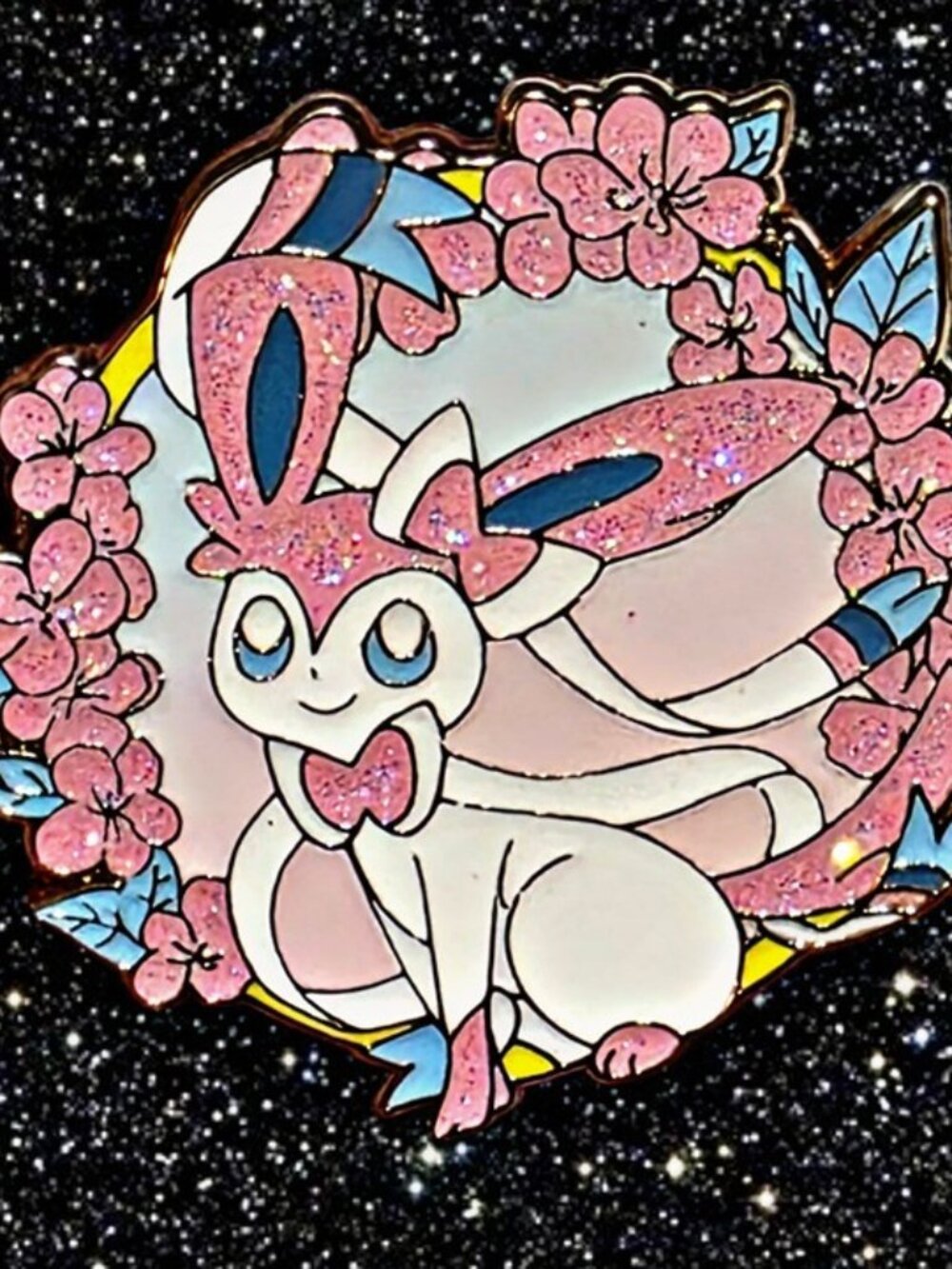 Sylveon Cherry Blossom Pokémon Enamel Pin – Fairy Type Sparkle